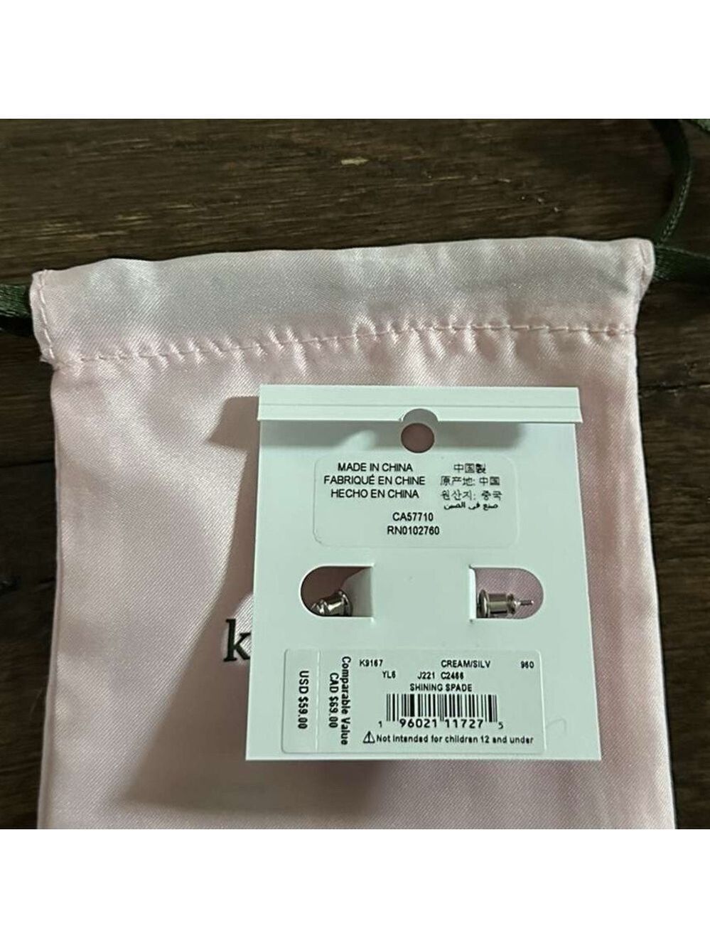 Kate Spade Pearl Huggie Hoop earrings-silver-New - Picture 5 of 5
